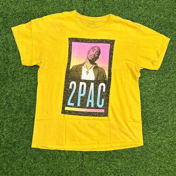 Retro 2Pac, Yellow Graphic Tee - Picture 1 of 4